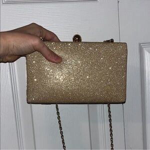 Badgley Mischka Shimmering Gold Clutch Purse